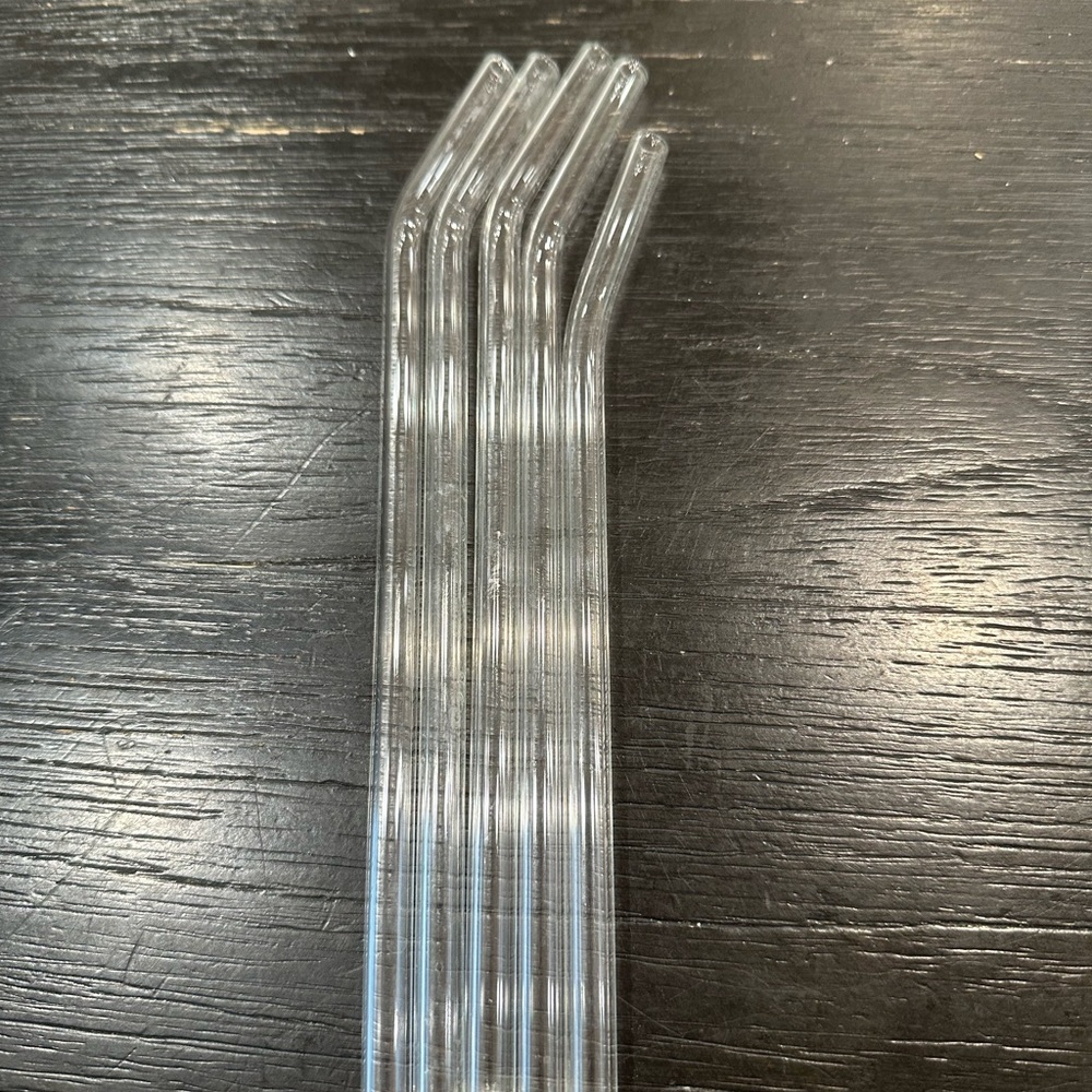 Set of Clear Glass Straws